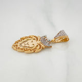 Pendant Lion 3.35 g / 1 1/4 in Two Yellow White Gold 18K