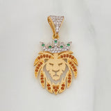 Pendant Lion 3.35 g / 1 1/4 in Two Yellow White Gold 18K