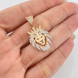 Pendant Lion 3.25 g / 1 1/4 in Two Yellow White Gold 18K