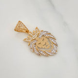 Pendant Lion 3.25 g / 1 1/4 in Two Yellow White Gold 18K