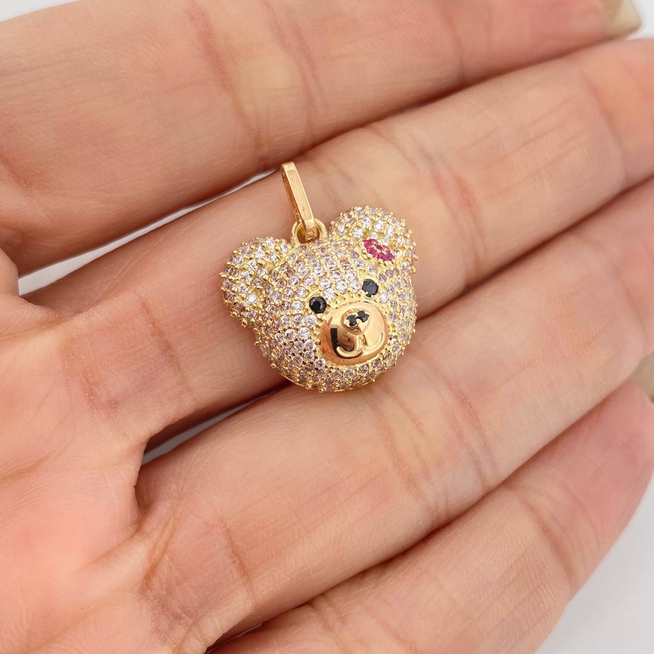 Dije Rostro Oso 2.95 g / 3/4 in Oro Amarillo 18K