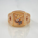 Anillo San Miguel Arcángel 8.25 g / T10 3/4 Tres Oros 18K
