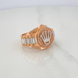 Anillo Correa Corona 7.3 g / T9 1/4 Dos Oros Blanco Rosa 18K