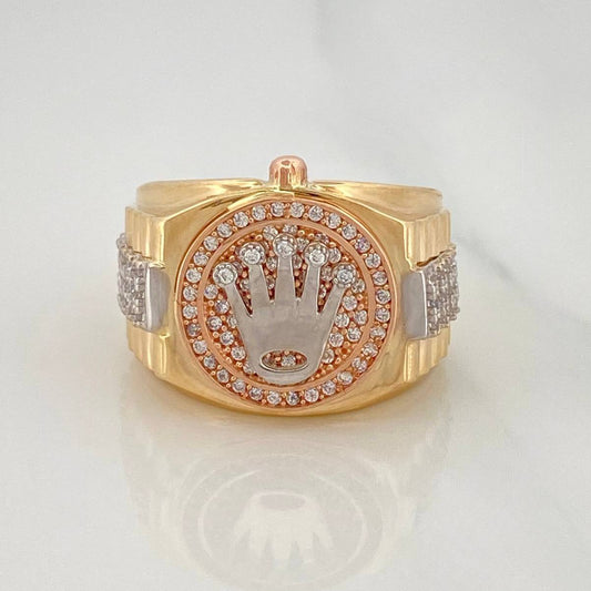 Anillo Correa Corona 10.9 g / T8 3/4 Tres Oros 18K