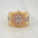 Anillo Correa Corona 10.9 g / T8 3/4 Tres Oros 18K