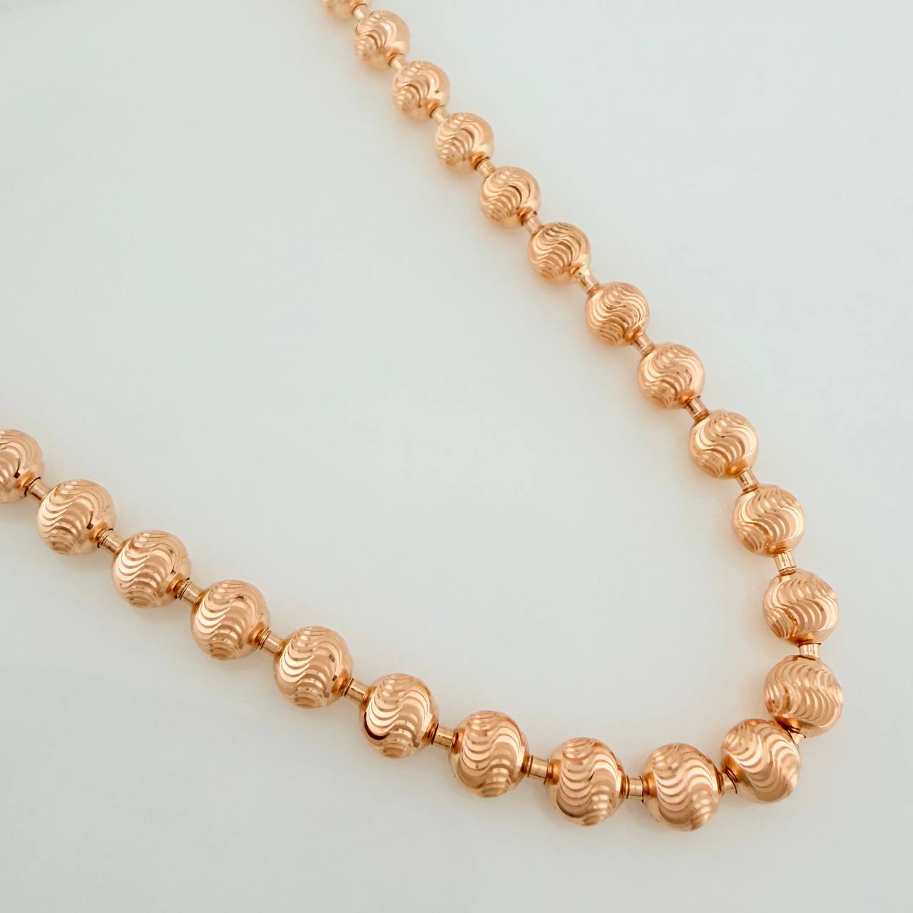 Cadena Militar Media Luna 25.6gr / 24 in / 5mm Oro Rosa Nac.Esp. 18K $