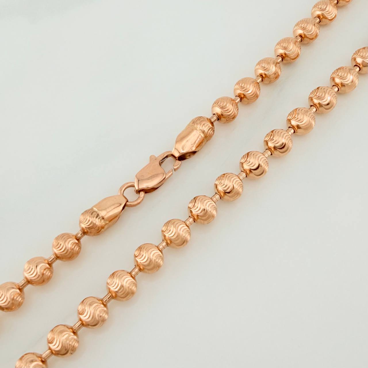 Cadena Militar Media Luna 25.6gr / 24 in / 5mm Oro Rosa Nac.Esp. 18K $