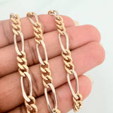 Cadena Figaro 48gr / 24 3/4 in / 5.15mm Dos Oros Amarillo Blanco +1 18K $