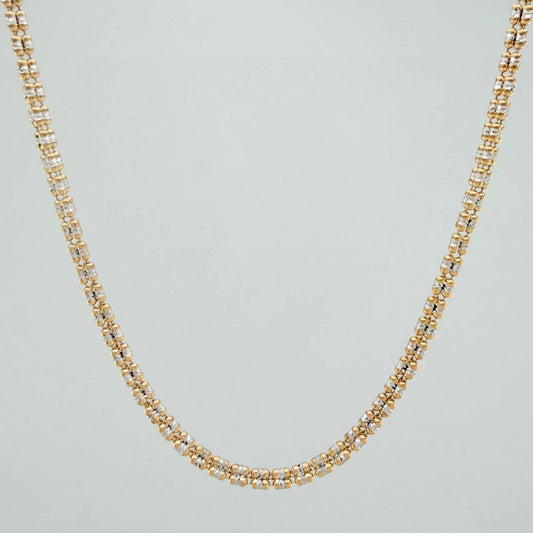Ice Chain 10.45gr / 21 3/4 in / 2.4mm Two-tone Yellow White +4 18K $
