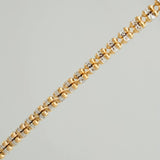 Cadena Ice 10.45gr / 21 3/4 in / 2.4mm Dos Oros Amarillo Blanco +4 18K $