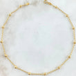 Military Wheat Anklet 2.35gr / 9.8in / 3mm Beads Diamond Cut 18K Gold