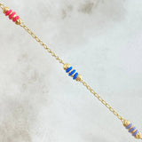 Pulso Espiga Bolas Emuladoras 2.5gr / 18cm / 3mm Diamantadas Cauchos Colores Oro Amarillo 18K