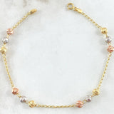 Espiga Militar Bracelet 2.5gr / 7.1in / 4mm Diamond-Cut Beads 18K Gold