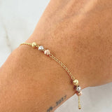 Espiga Militar Bracelet 2.5gr / 7.1in / 4mm Diamond-Cut Beads 18K Gold