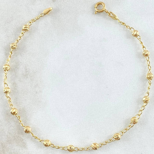Military Type Wheat Chain Anklet 3.45gr / 24cm / 9.4in / 18K Gold ©