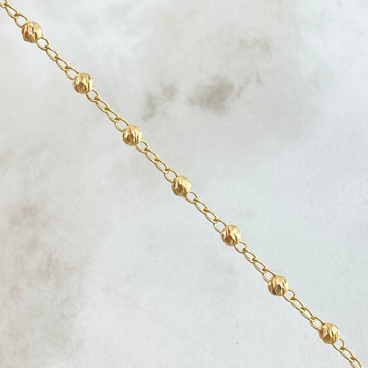 Bracelet Military Wheat 2.05gr / 7.3in / 3mm Diamond Cut 18K Gold *