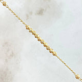 Pulso Espiga Militar 2.05gr / 18cm / 3mm Bolas Diamantadas Oro Amarillo 18K