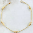 Military Spike Bracelet 2.35gr / 7.1in / 3mm-4mm Faceted Beads 18K Yellow Gold