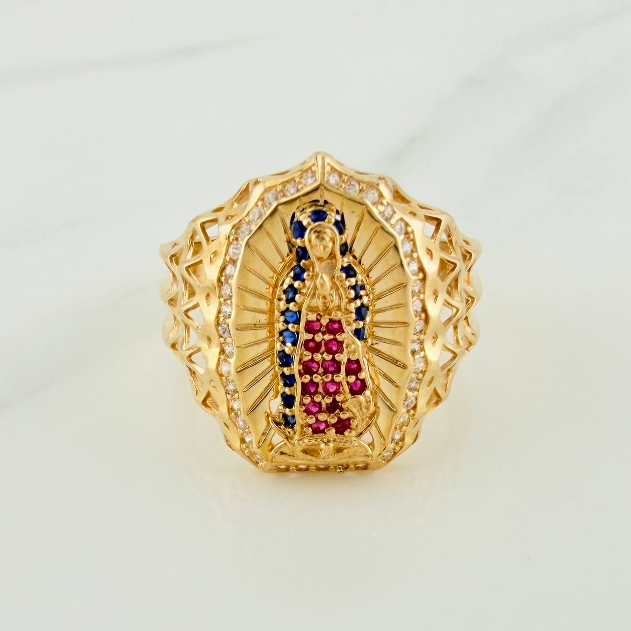 Anillo Virgen de Guadalupe 5.55gr / T10 1/2 / Oro Amarillo 18K %