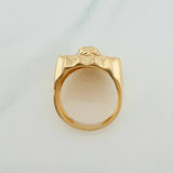 Anillo Rostro Cristo 11.3gr / T9 1/2 / Dos Oros Amarillo Blanco 18K %