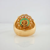 Anillo Rostro Cristo 11.3gr / T9 1/2 / Dos Oros Amarillo Blanco 18K %