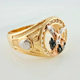 Anillo San Miguel Arcangel 5.3gr / T9 1/2 / Tres Oros 18K %