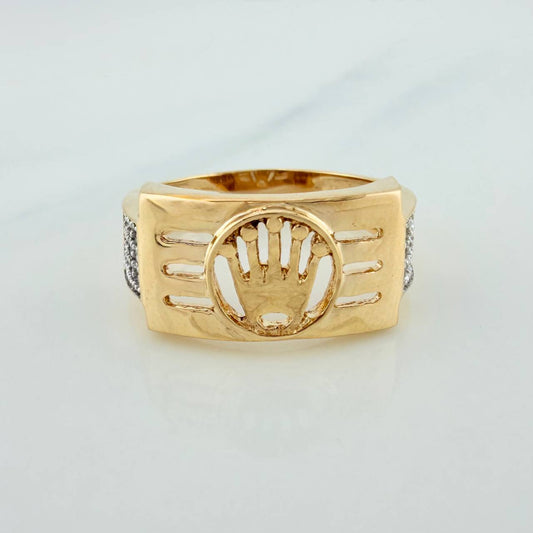 Crown Ring 5.65gr / T9 3/4 / Two Golds Yellow White 18K %