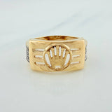 Anillo Corona 5.65gr / T9 3/4 / Dos Oros Amarillo Blanco 18K %