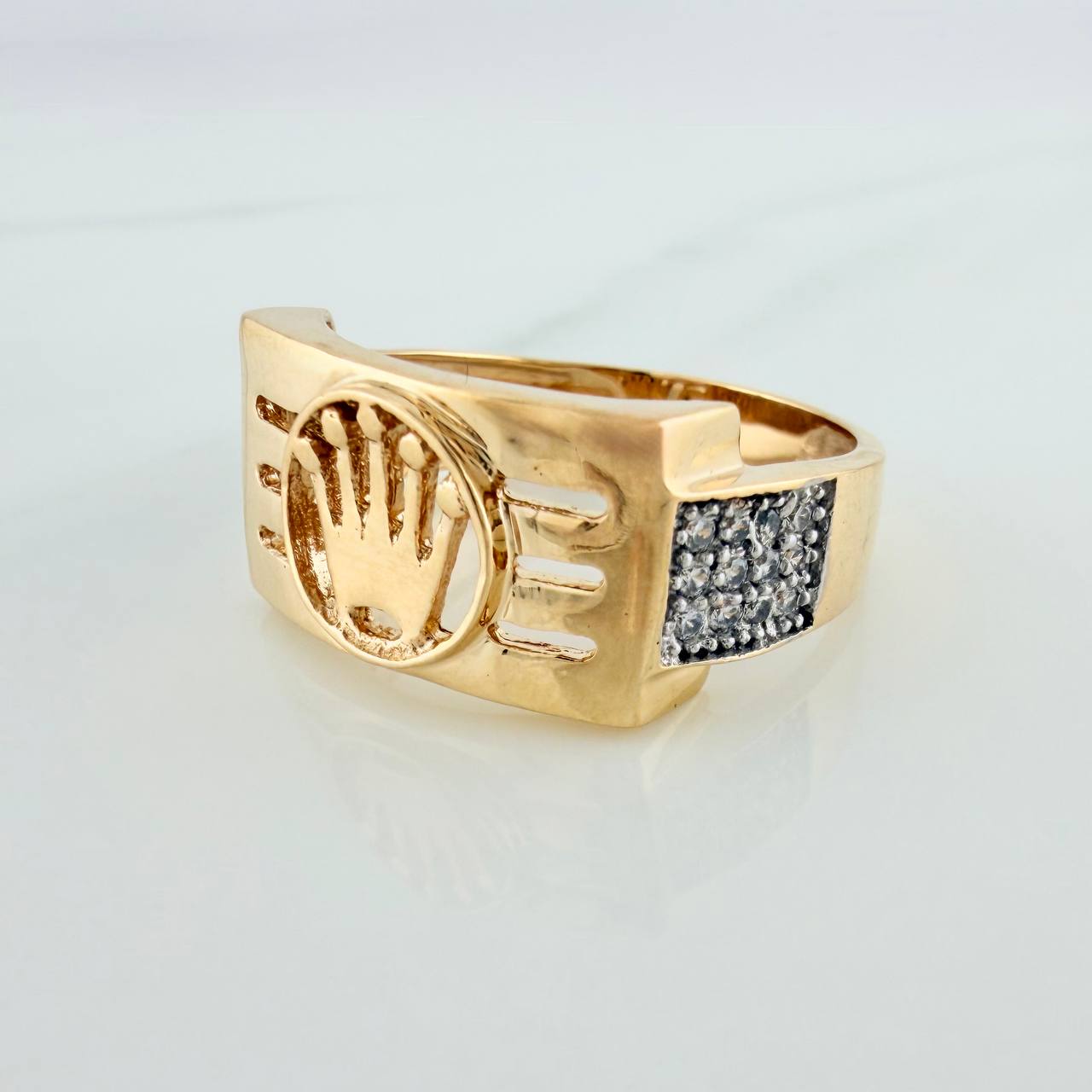Anillo Corona 5.65gr / T9 3/4 / Dos Oros Amarillo Blanco 18K %
