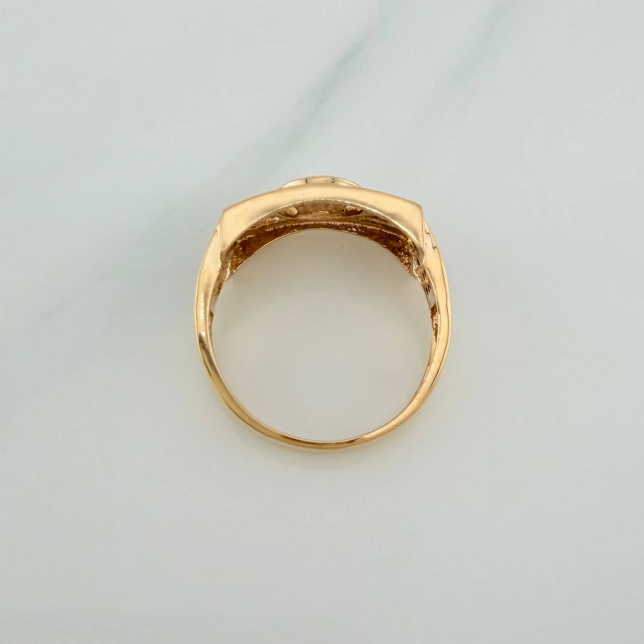 Anillo Corona 5.65gr / T9 3/4 / Dos Oros Amarillo Blanco 18K %
