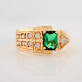 Rectangular Halo Ring 4.3gr / T9 1/2 / Yellow Gold 18K %