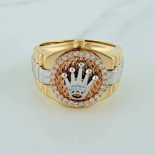 Crown Ring 7.25gr / T8 1/4 / Three Golds 18K %