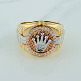 Anillo Corona 7.25gr / T8 1/4 / Tres Oros 18K %