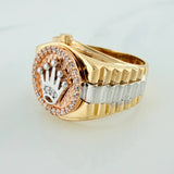Anillo Corona 7.25gr / T8 1/4 / Tres Oros 18K %
