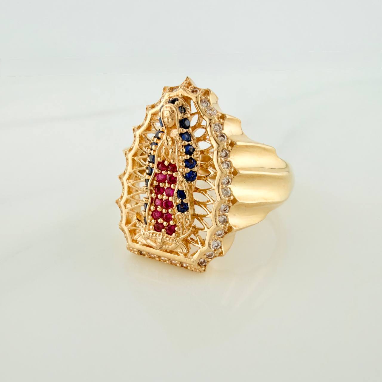 Anillo Virgen de Guadalupe 6.6gr / T7 1/2 / Oro Amarillo 18K %