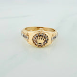 Anillo Corona 4gr / T6 1/4 / Dos Oros Amarillo Blanco 18K %