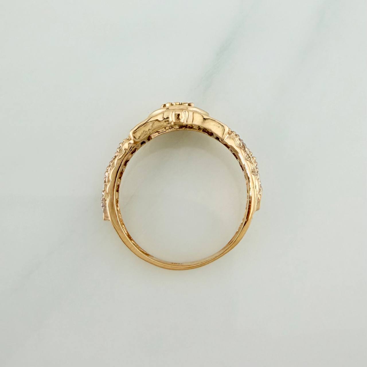 Anillo Corona 4gr / T6 1/4 / Dos Oros Amarillo Blanco 18K %