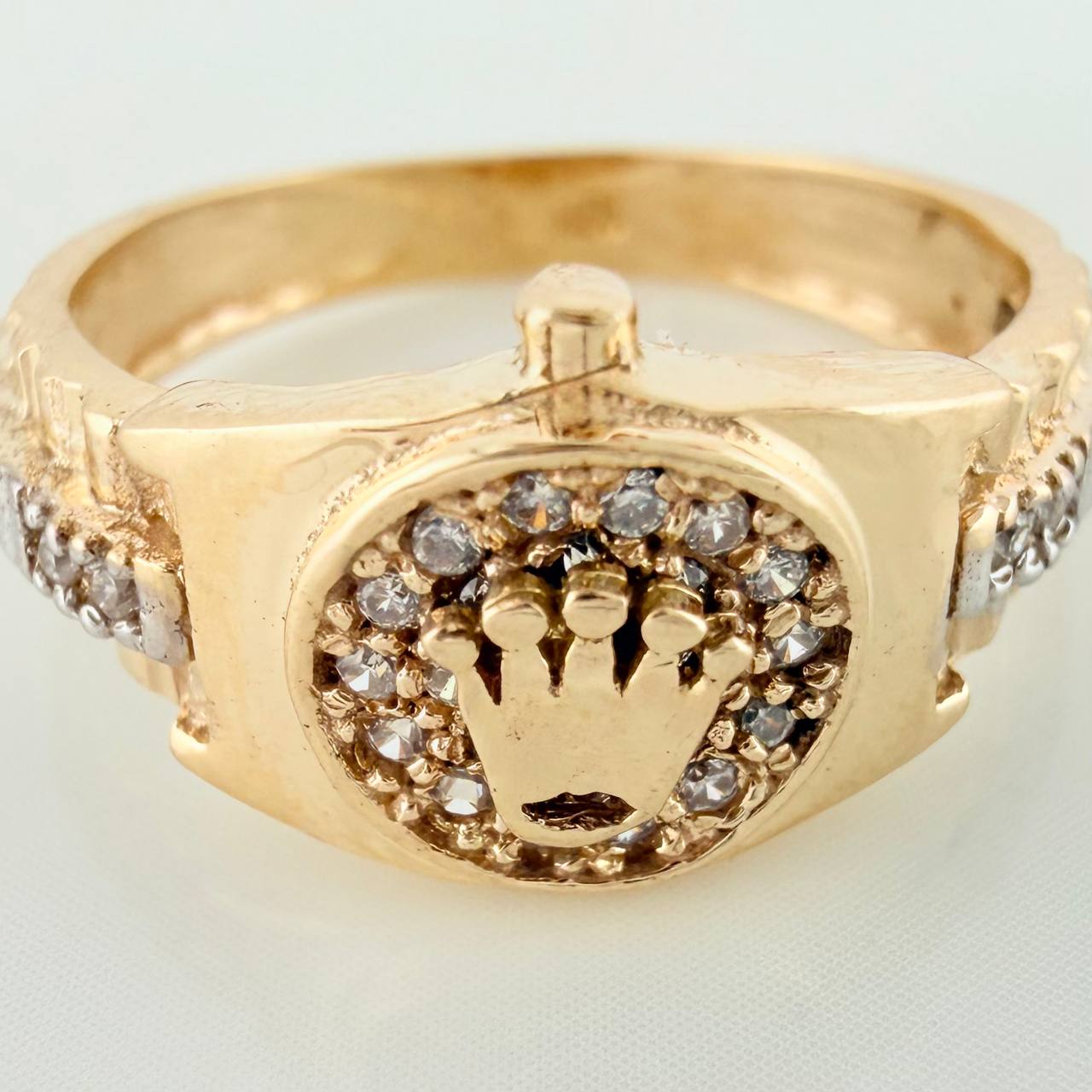 Anillo Corona 4gr / T6 1/4 / Dos Oros Amarillo Blanco 18K %
