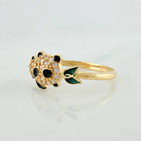 Anillo Oso Panda 1.85gr / T7 1/4 / Oro Amarillo 18K %