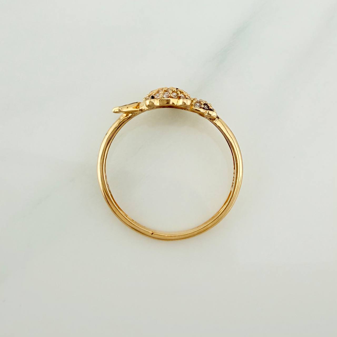 Anillo Oso Panda 1.85gr / T7 1/4 / Oro Amarillo 18K %