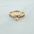 Anillo Churumbela Corazones 2.5gr / T6 / Dos Oros Amarillo Blanco18K %