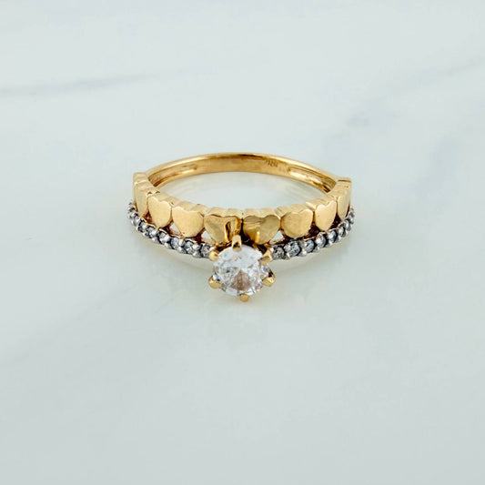 Churumbela Hearts Ring 2.5gr / T6 / Two Golds Yellow White 18K %