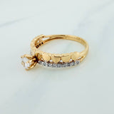 Anillo Churumbela Corazones 2.5gr / T6 / Dos Oros Amarillo Blanco18K %