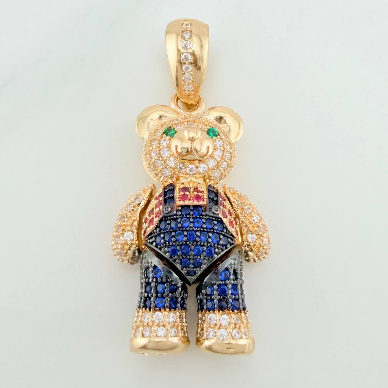 Dije Oso Articulado 8.7gr / 1 1/2 in / Dos Oros Amarillo Negro 18K %