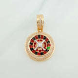 Dije Ruleta 6.6gr / 1 1/4 in / Dos Oros Amarillo Blanco 18K %