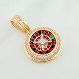 Dije Ruleta 6.6gr / 1 1/4 in / Dos Oros Amarillo Blanco 18K %
