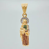 Dije San Judas Tadeo 2.85gr / 1 1/2 in / Dos Oros Amarillo Blanco 18K %