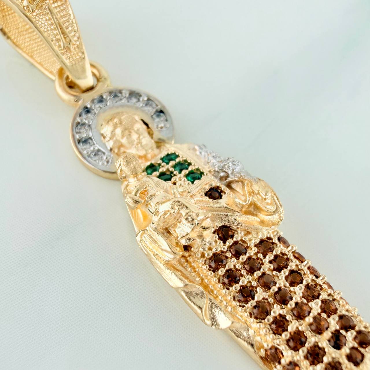 Dije San Judas Tadeo 2.85gr / 1 1/2 in / Dos Oros Amarillo Blanco 18K %