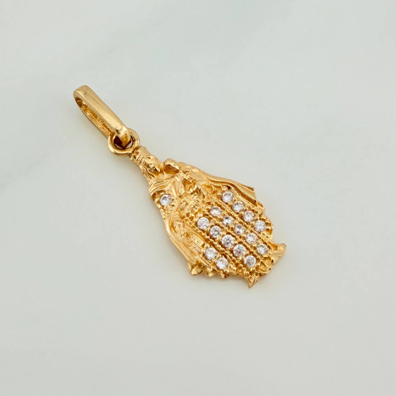 Pendant Virgen del Carmen 1.1g / 1 in Yellow Gold 18K