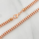 Cadena Ice 32.05 g / 60.2 cm / 4 mm Dos Oros Blanco Rosa 18K